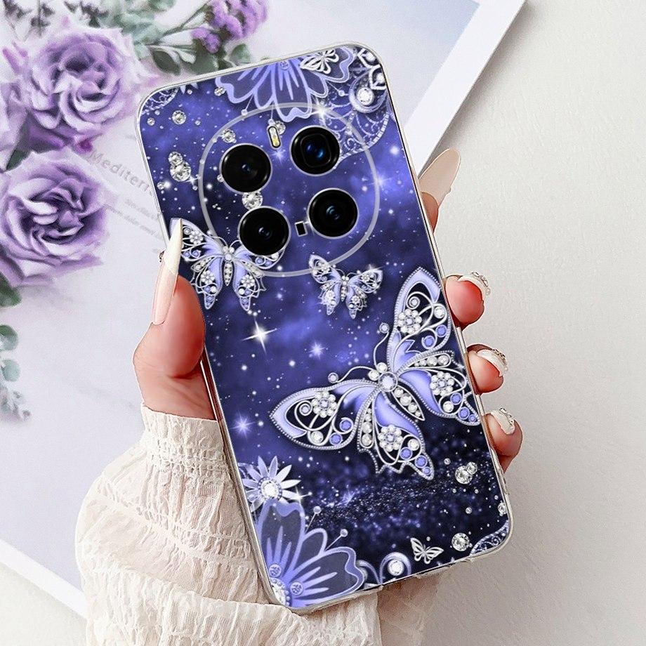 For Honor Magic 7 Pro Phone Case Magic7 Magic 6 Lite 5 Lite Back Cover Girly Fashion Flower Butterfly Paintong Soft TPU Bumper
