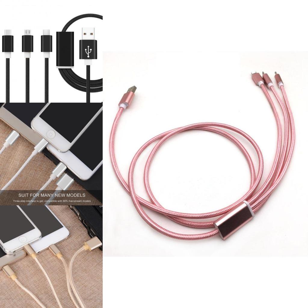 Usb 3in1 Charger Cable Micro Typec Data Sync Cable For Iphone 5 6 Android 7plus