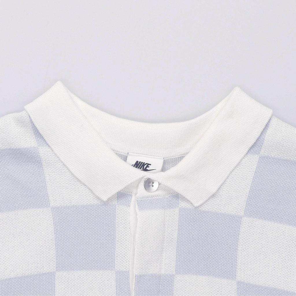 Nike Men's Sportswear Club Checkered Pattern Quick-Dry Breathable Polo Collar Short Sleeve Shirt Sail FN3423-133