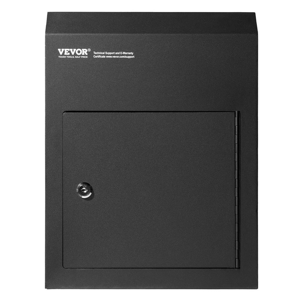 Schránka na klíče s vhozem přes dveře 12x6x16" Poštovní schránka s 1,8"12" Klíčovým zámkem Černá