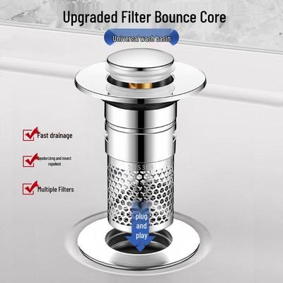 Universal Pop-Up Drain Plug: Odor & Insect-Proof Sink Filter