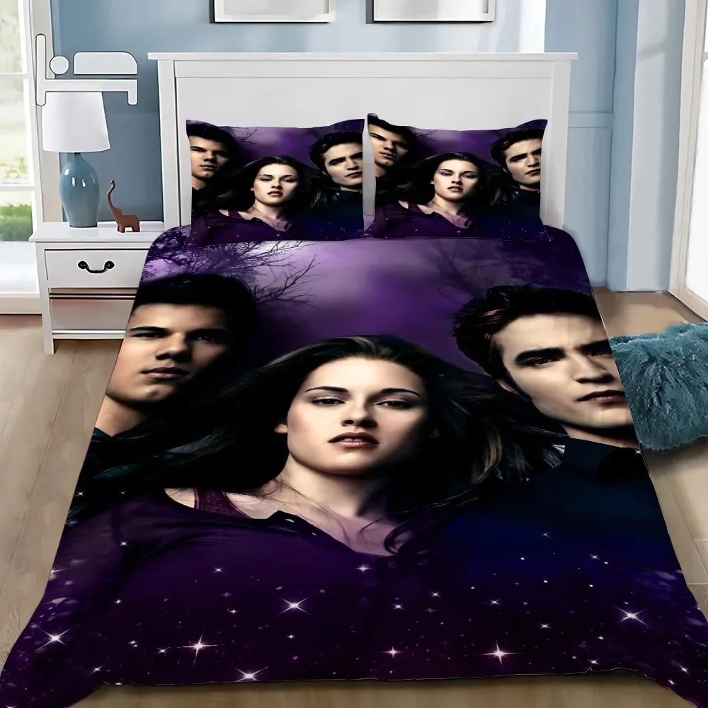 Exquisites Twilight-Saga-bedrucktes Bettwäsche-Set Bettbezug-Set 3tlg. Für Jungen Mädchen Erwachsene Schlafzimmerdekoration Einzelbett Twin Voll