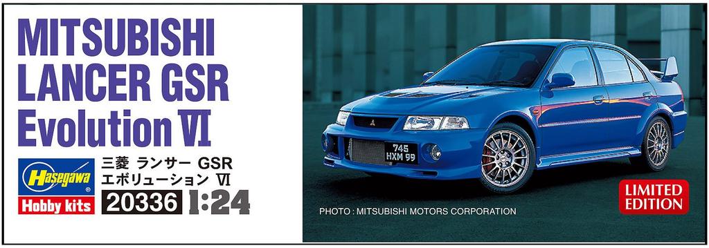 Hasegawa Mitsubishi Lancer GSR Evolution 6 Plastic Model Kit 20336 1/24