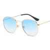 Retro UV400 Sunglasses with Hexagon Metal Frame Gradient Lenses Gold and Silver Frame Colors for Men and Women