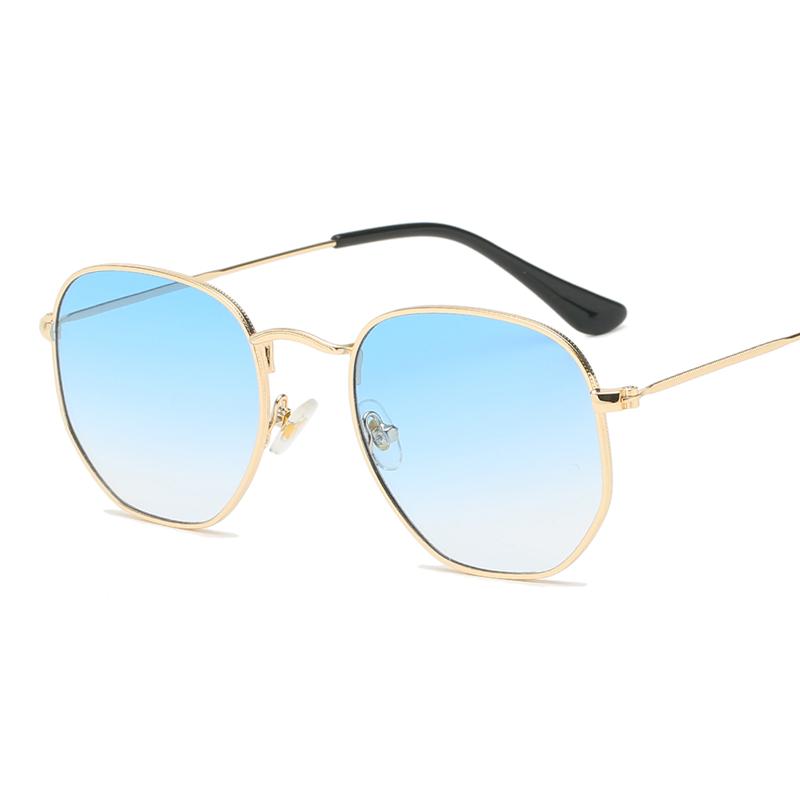 Retro UV400 Sunglasses with Hexagon Metal Frame Gradient Lenses Gold and Silver Frame Colors for Men and Women
