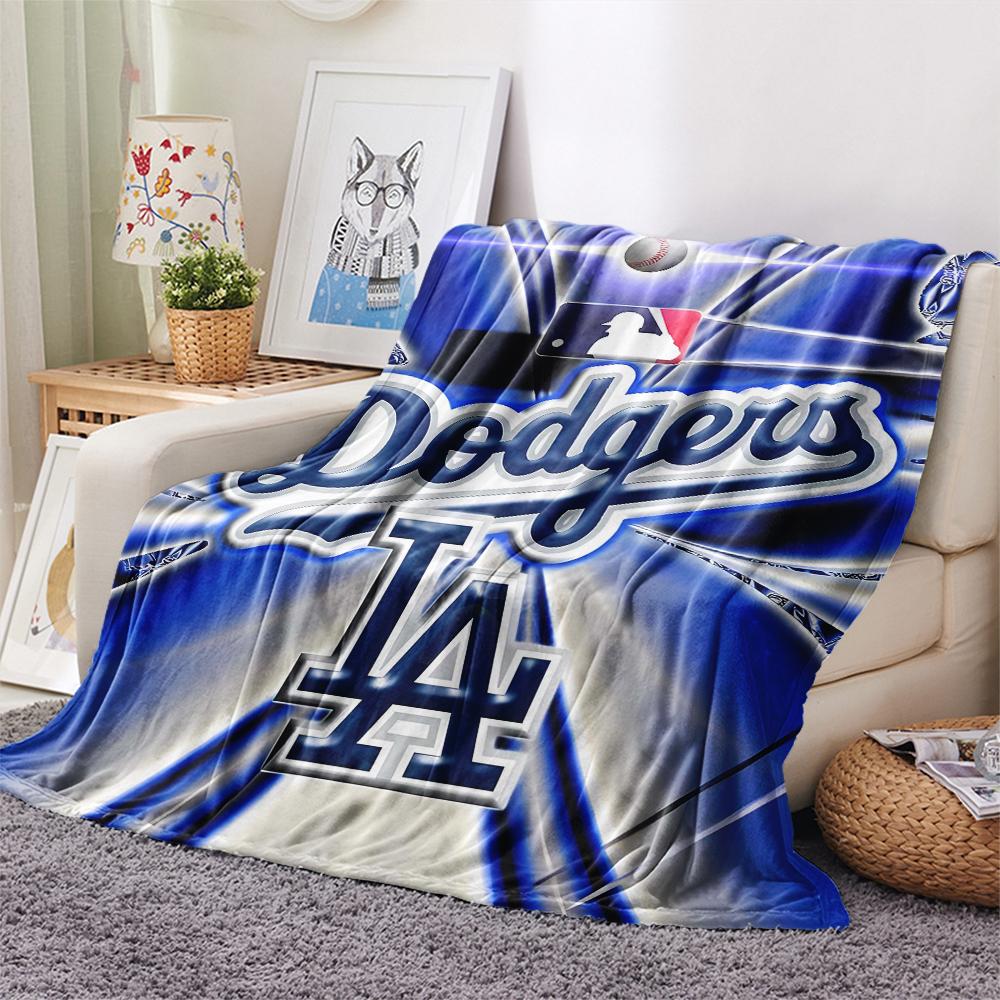 1Pc LA Dodgers Print Flannel Blanket, High quality Comfortable for All Seasons, Home Decor, Warmth and Comfort, Perfect for Gifts