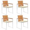 Exclusive House - Garden Chairs Set of 4 with Cushions Solid Acacia Wood