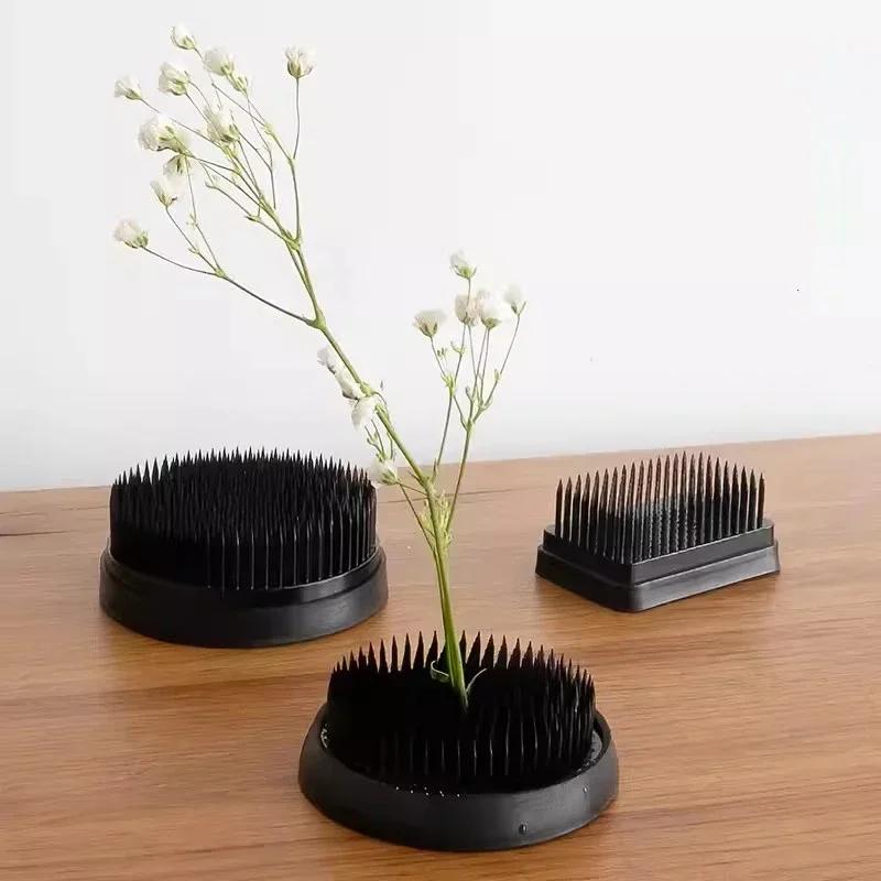 Japanese Ikebana Kenzan Floral Brass Needle Long Rround Fixed Base Holder Flower Arrangements Floral Pin Prong Tools