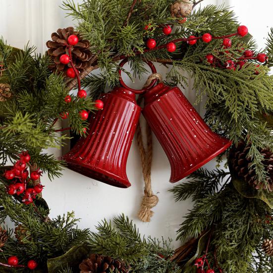 Christmas Bell Decoration Vintage Metal Jingle Bells Christmas Tree Hanging Ornaments for Door Wall Window Indoor Outdoor Decor