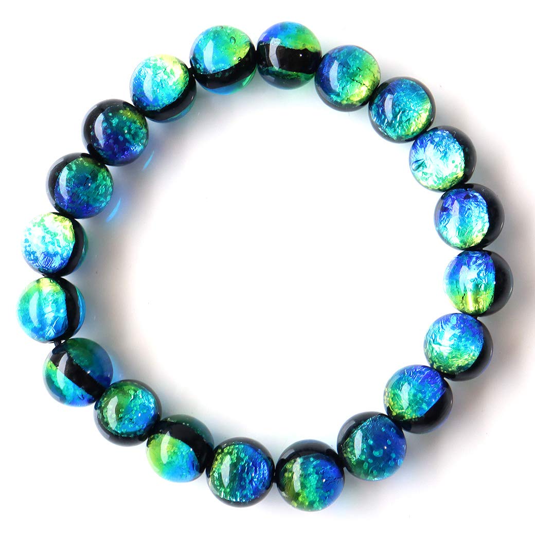 

[GOLD STONE] Glow-in-the-dark Kerama Marine Firefly Glass Bracelet, 10mm, Okinawa, Kerama Islands, Inner Diameter: Approx. 19.5cm