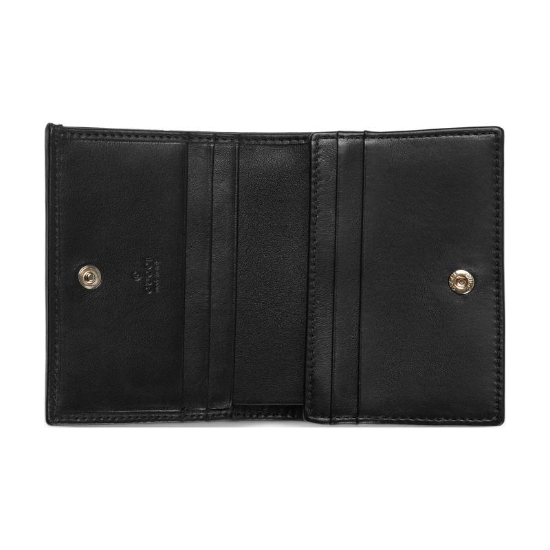 Gucci Horsebit GG Letter Pattern Horsebit Detail Fabric Card Holder Women's Beige and Dark Brown
