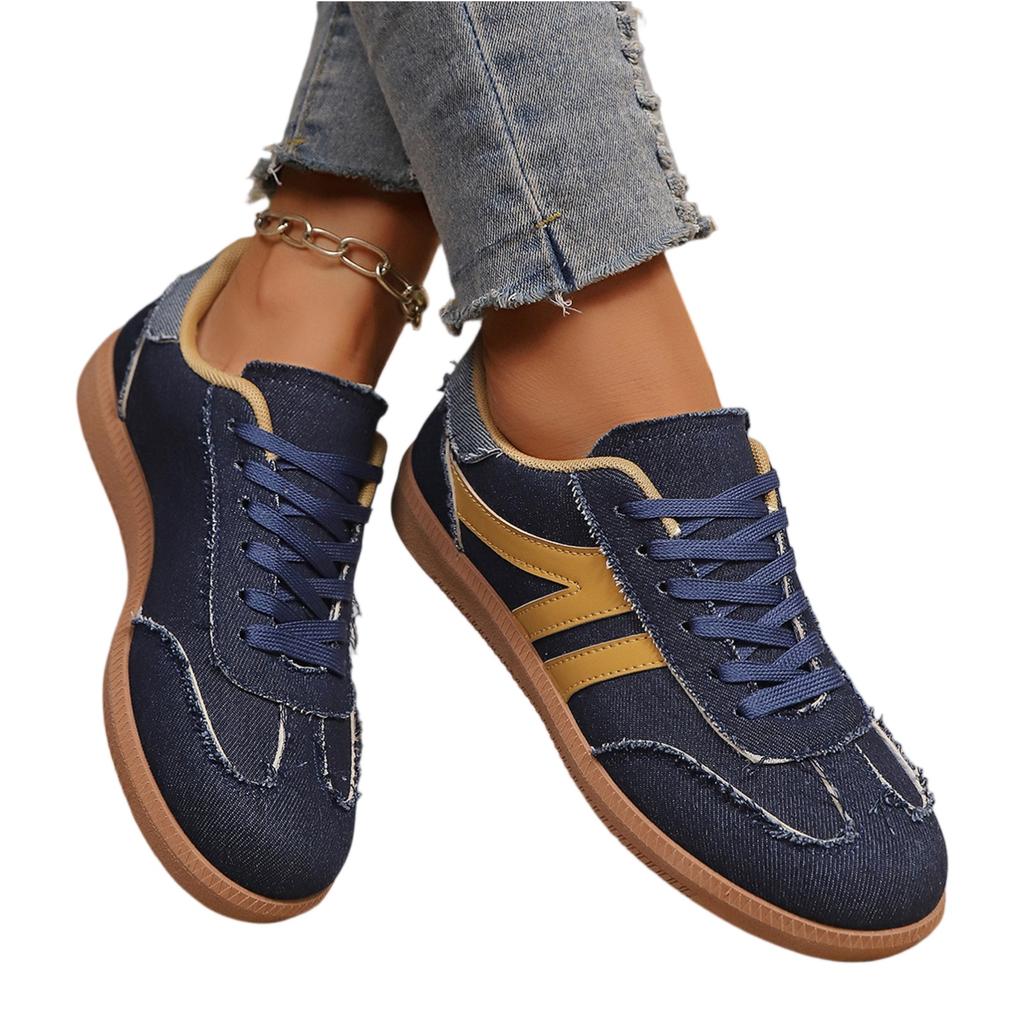 Women's Suede Casual Athletic Shoes Lightweight Low Top Lace Up Sneakers Comfortable Walking Footwear for Everyday Use
