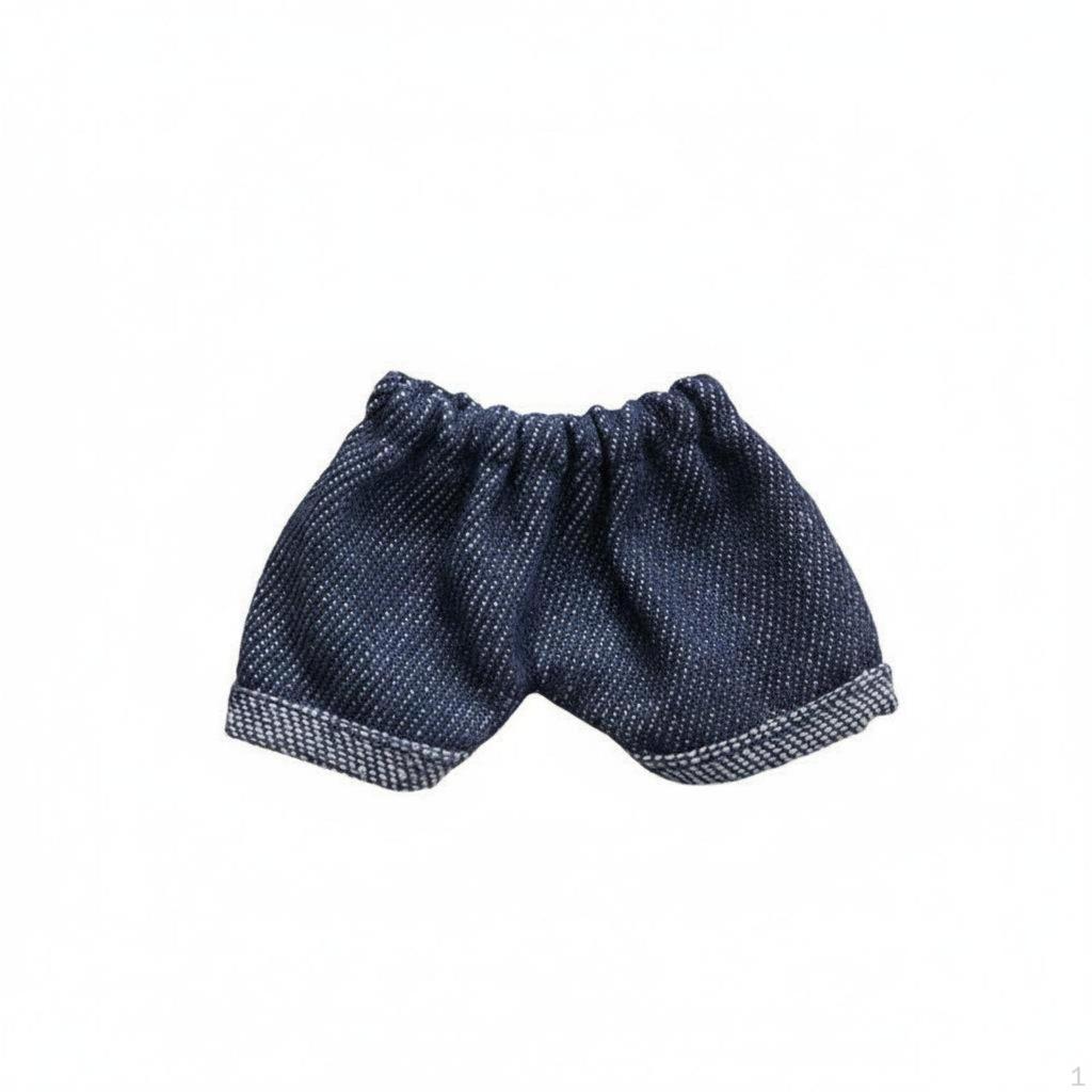 14cm Doll Clothes Easy To Wear BJD Jeans Soft Material Shorts for Kids Dark Blue