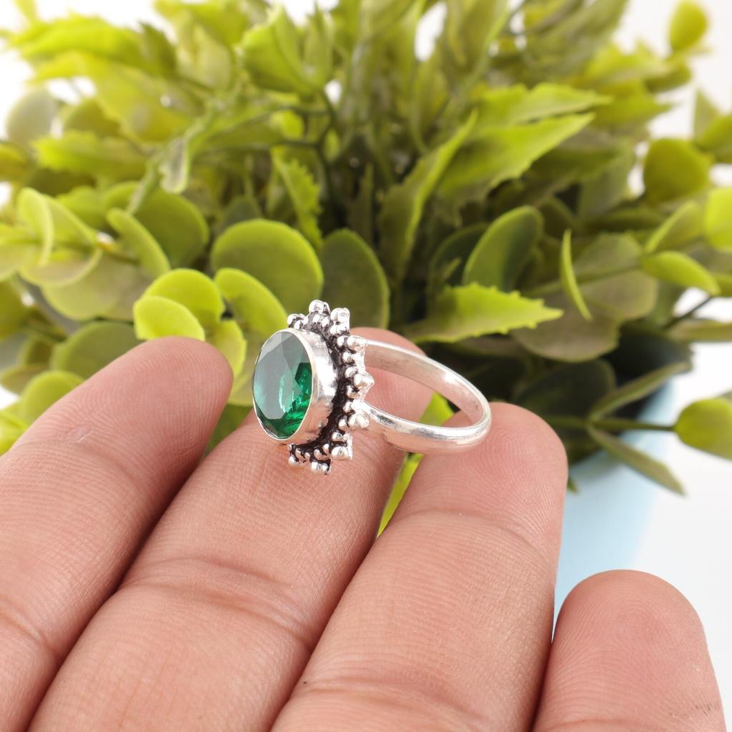 Chrome Diopside Gemstone 925 Sterling Silver Jewelry Handmade Engagement Ring RR-7-1