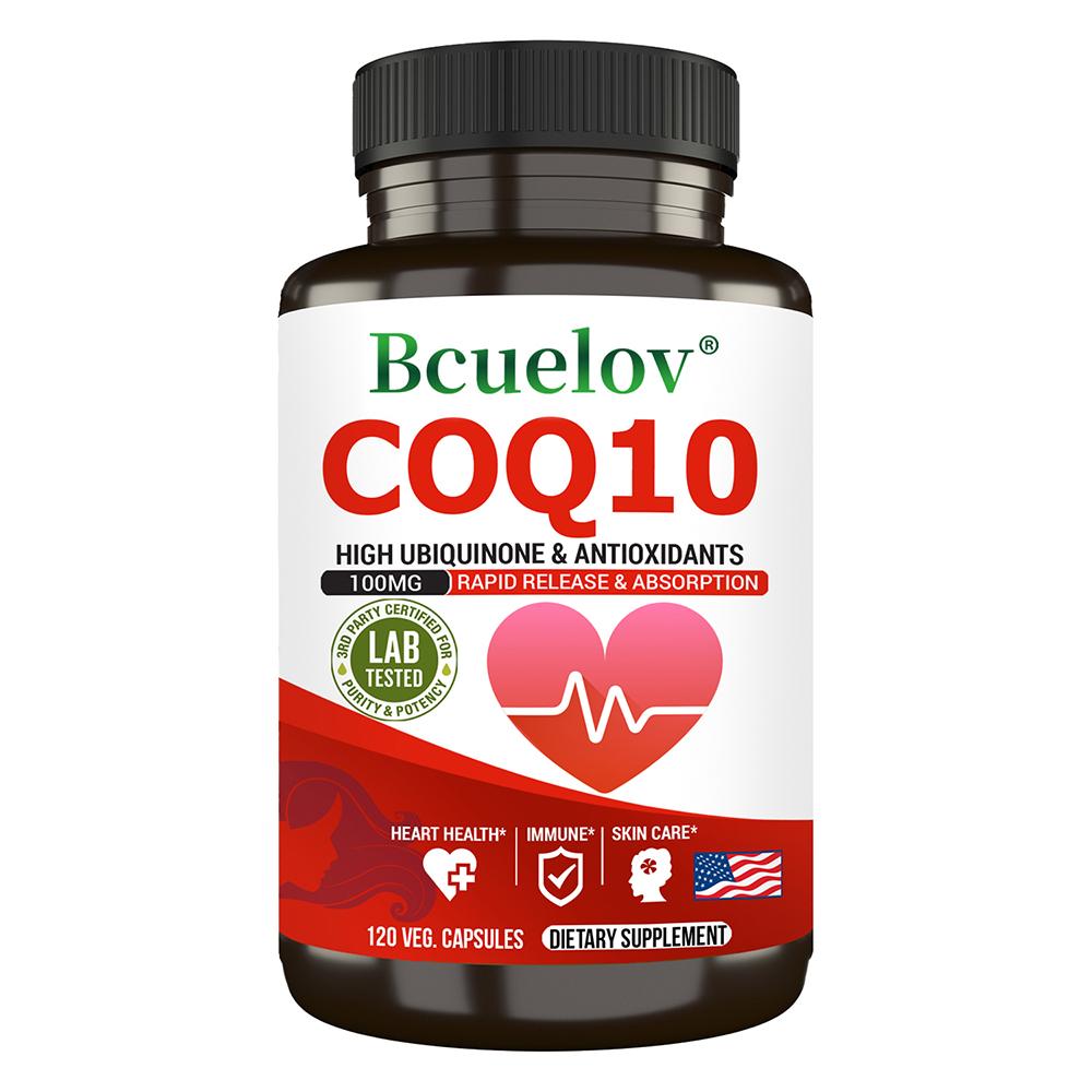 Добавка CoQ10 100 мг - Высокое содержание убихинона и антиоксидантная формула - Капсулы быстрого высвобождения на растительной основе - 120 шт. 120PCS