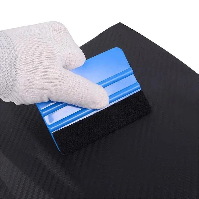 5/10Pcs Felt Edge Squeegee Car Film Wrap ScraperPlastic 4 Inch Burr Scraper, Car Film Application Scraper, Film Application Tool