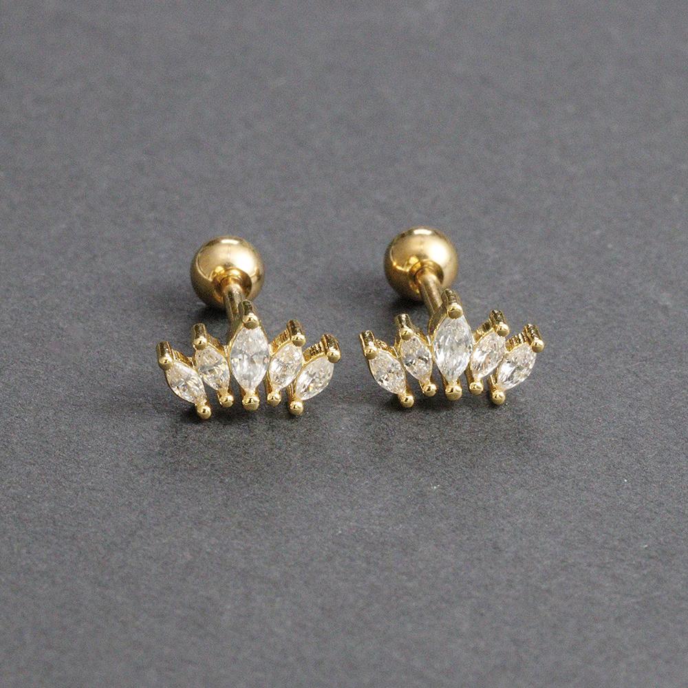 Módní nerezové ocelové zirkonové řetízkové kruhové náušnice pro ženy, piercing do srdce Helix Tragus, svatební šperky