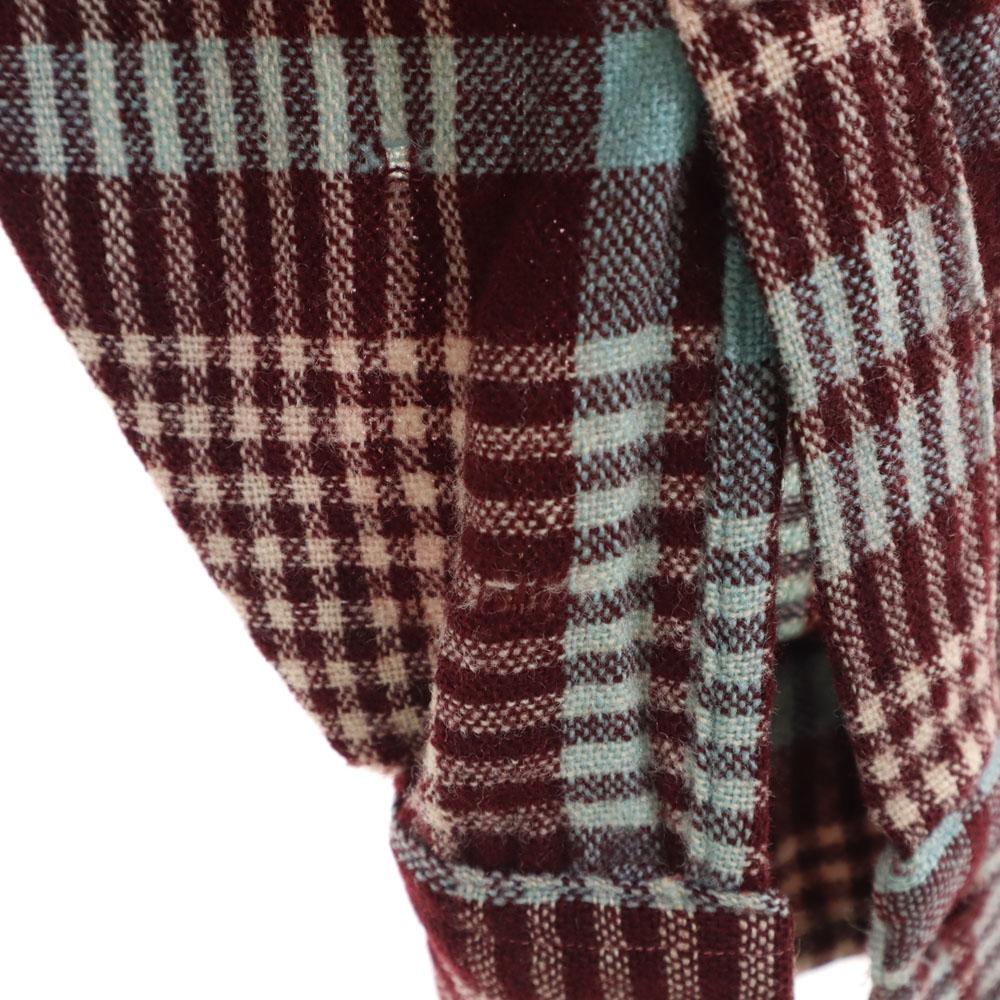 VAN HEUSEN 50. léta 60. léta Límec na rozepínání Vintage krabicová silueta Kostkovaný vzor Dlouhý rukáv Košile s límcem na rozepínání Pánská Použitá