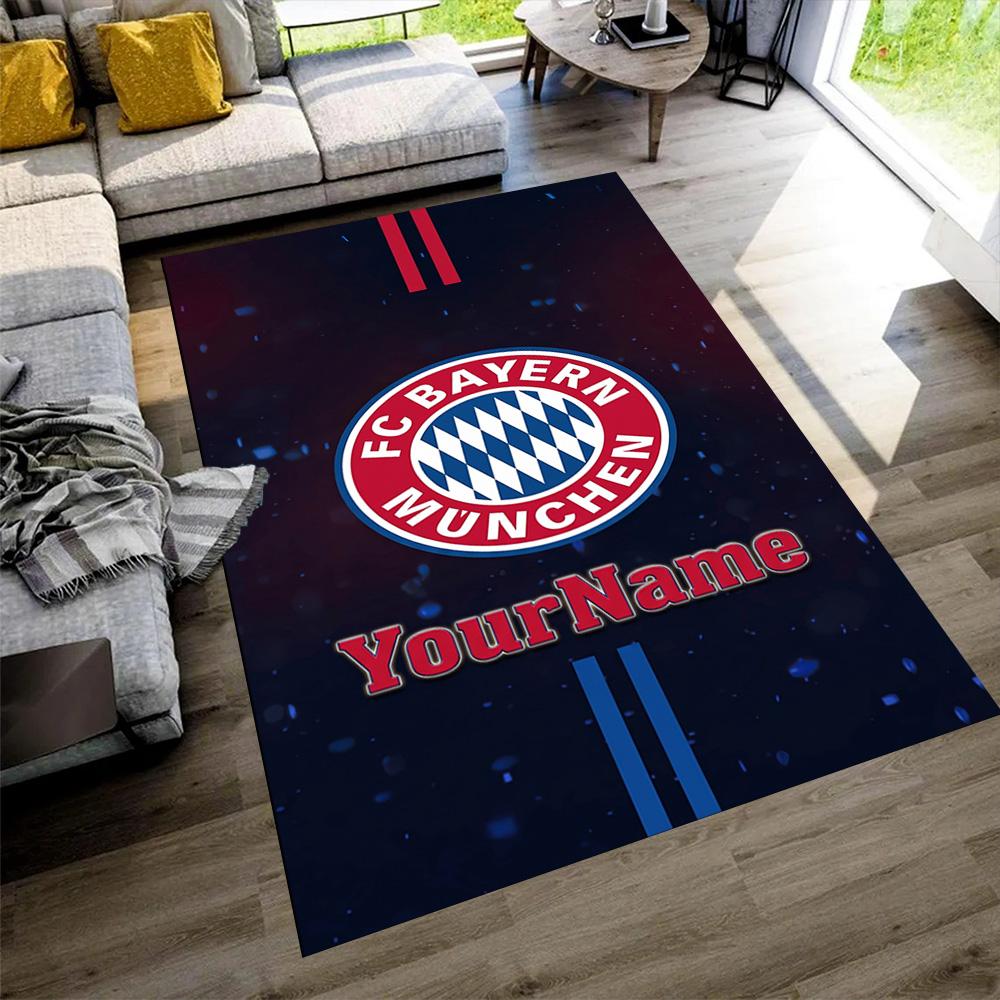 Bayern Munich Personalized Name Carpet Suitable for Foyer Dining Room Dormitory Entryway Anti-slip Rug Anime Office Decor Perfect Gift for Women/Men