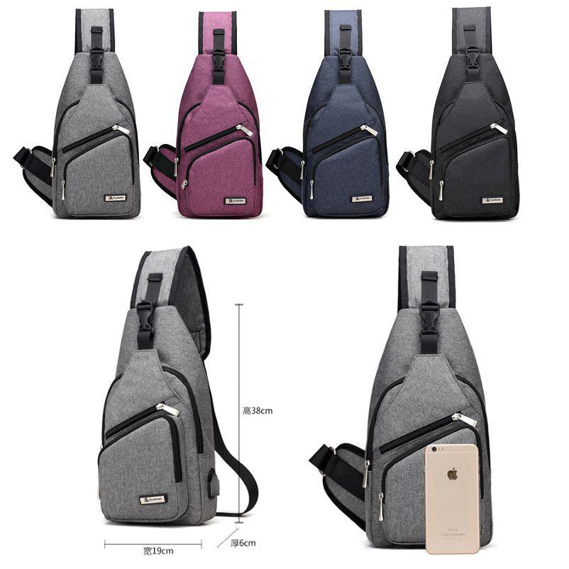 Versatile Crossbody Shoulder Bag For Men With External Usb Port And Front Pocket