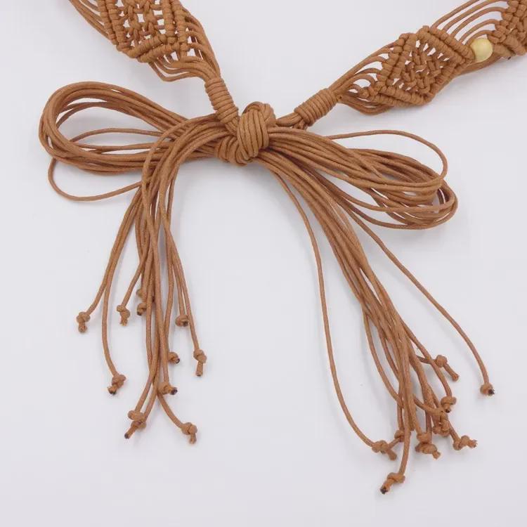 Bohemian Wax Rope Braided Floral Women's Belt Chain