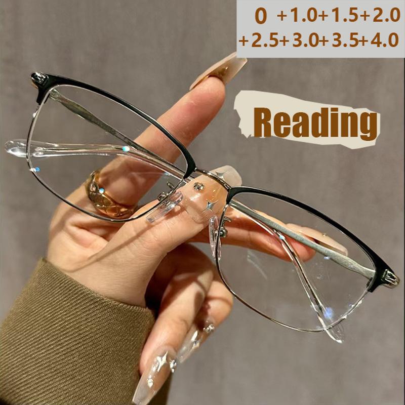 Presbyopia glasses anti-blue light middle-aged and elderly show young retro literary glasses women's ultra-light anti-fatigue high definition reading