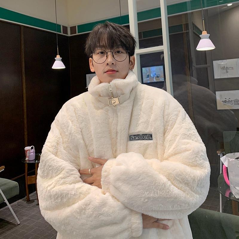 Erkek Kışlık Kuzu Yünü Kalın Pamuk Dolgulu Mont