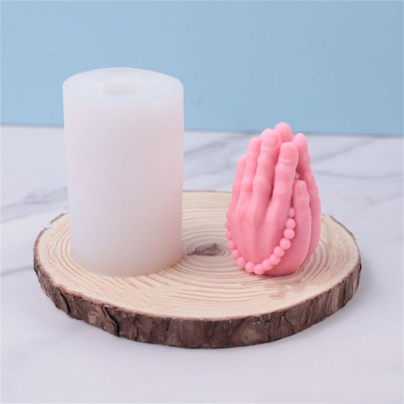 Silicone Molds Hand Candle Buddha Beads Prayer Gesture Candle Mold Hand Shaped Resin Casting Mould