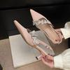 Crystal Butterfly Women Heeled Sandals Sexy Pointed Toe High Heels Shoes Designer 2025 Summer New Slipper Luxury Pumps Sandalias