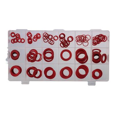 150Pcs with Plastic Box 14 Sizes Fiber Washer Assortment Kit Red Insulation Washer Red Steel Paper Washers