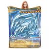 Anime Yu Gi Oh Card Blankets Blue Eyes White Dragon Cartoon Plush Novelty Soft Throw Blankets for Home Restaurant Spring Autumn