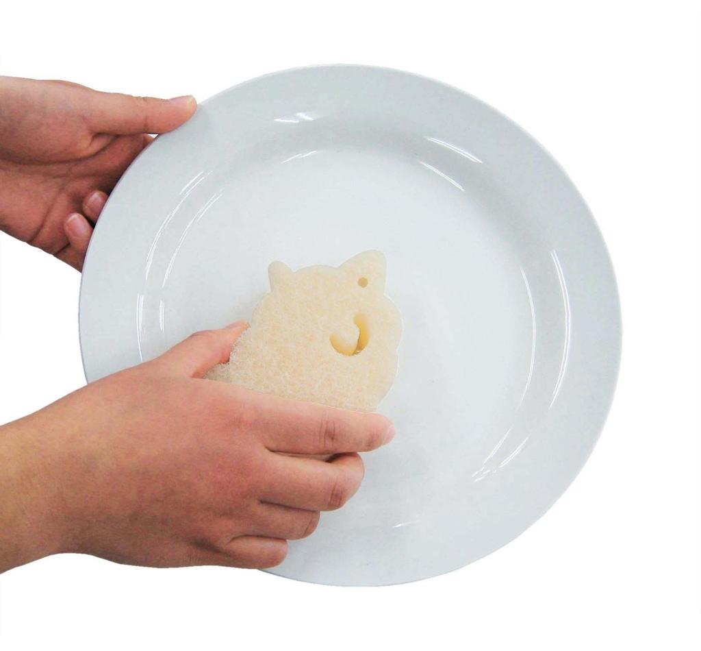 Ohe Kitchen Sponge White Sheep Length X Width 11 X Height Cm Cf Fluffy and Gentle Wash Sheepy Sponge Approx. 7.3 3.5