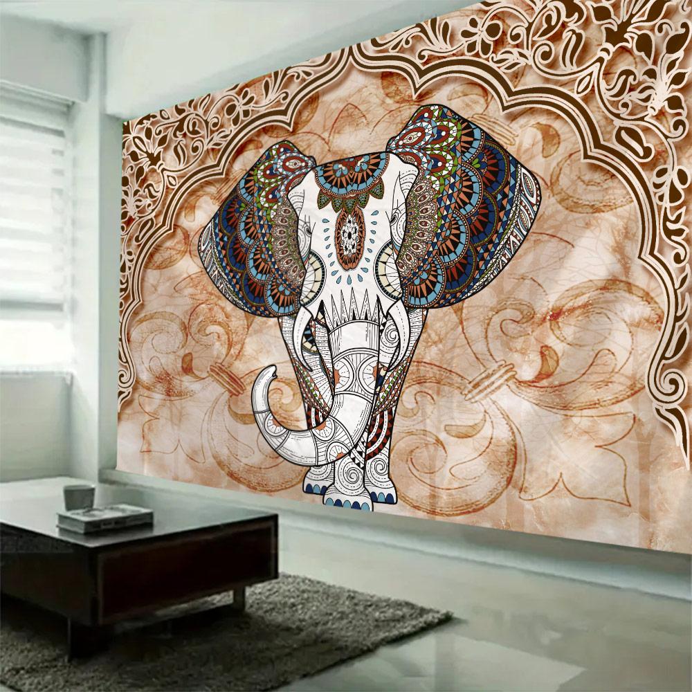 Elephant Mandala Tapestry Wall Hanging Abstract Psychedelic Witchcraft Bohemian Hippie Tapiz Living Room Home Decoration
