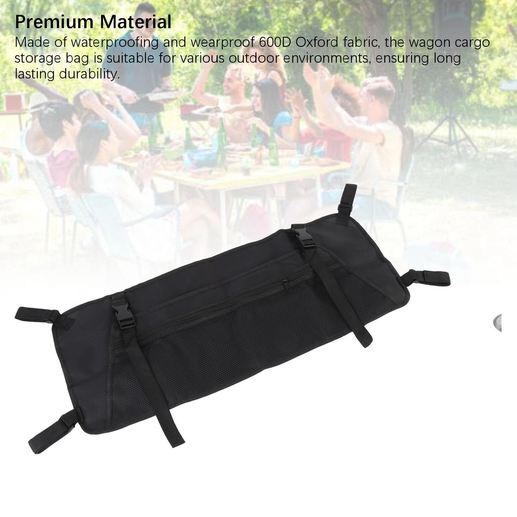 Bollerwagen Gepäcknetz Abnehmbar Mehrere Taschen Wasserdichtes Oxford-Gewebe Faltbare Bollerwagen Seitentasche