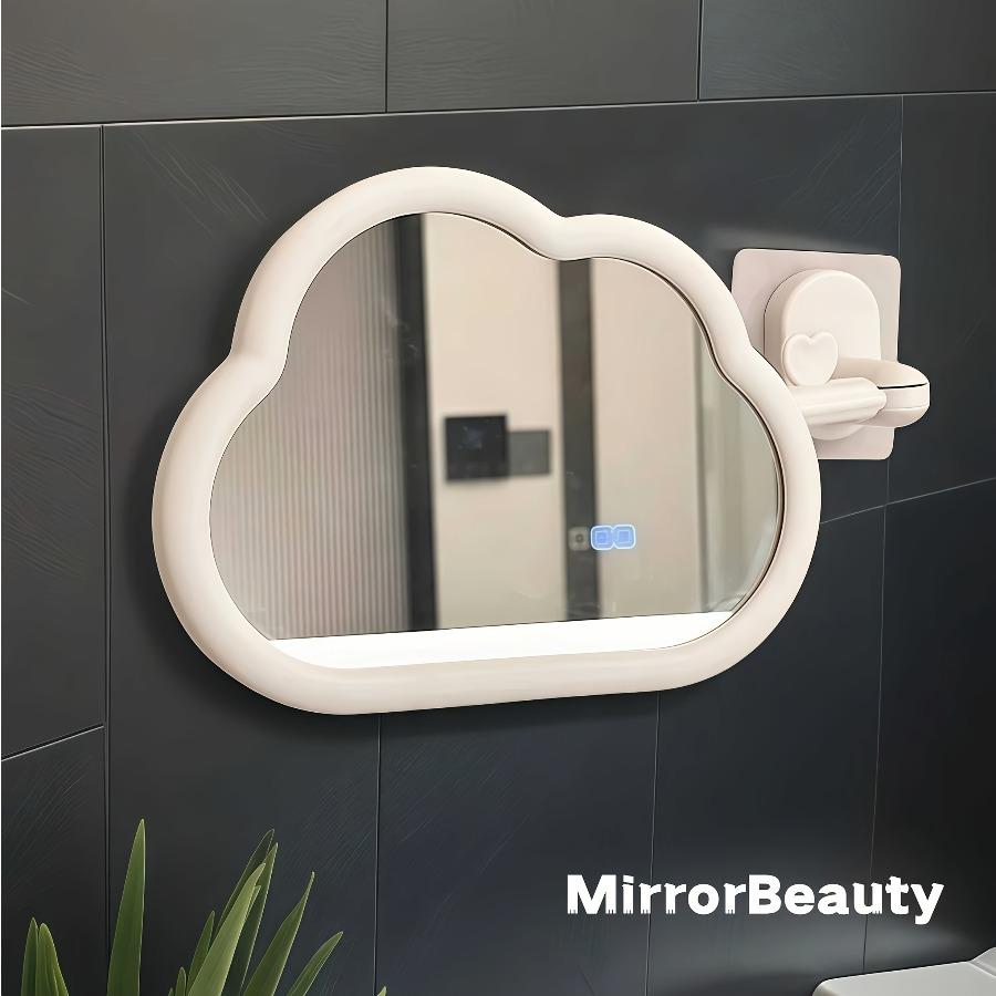 Cloud Bathroom Wall-mounted Makeup Mirror - Freely Adjustable and Retractable, No Need for Drilling, Wall-mounted Makeup Mirror for Dressing Table
