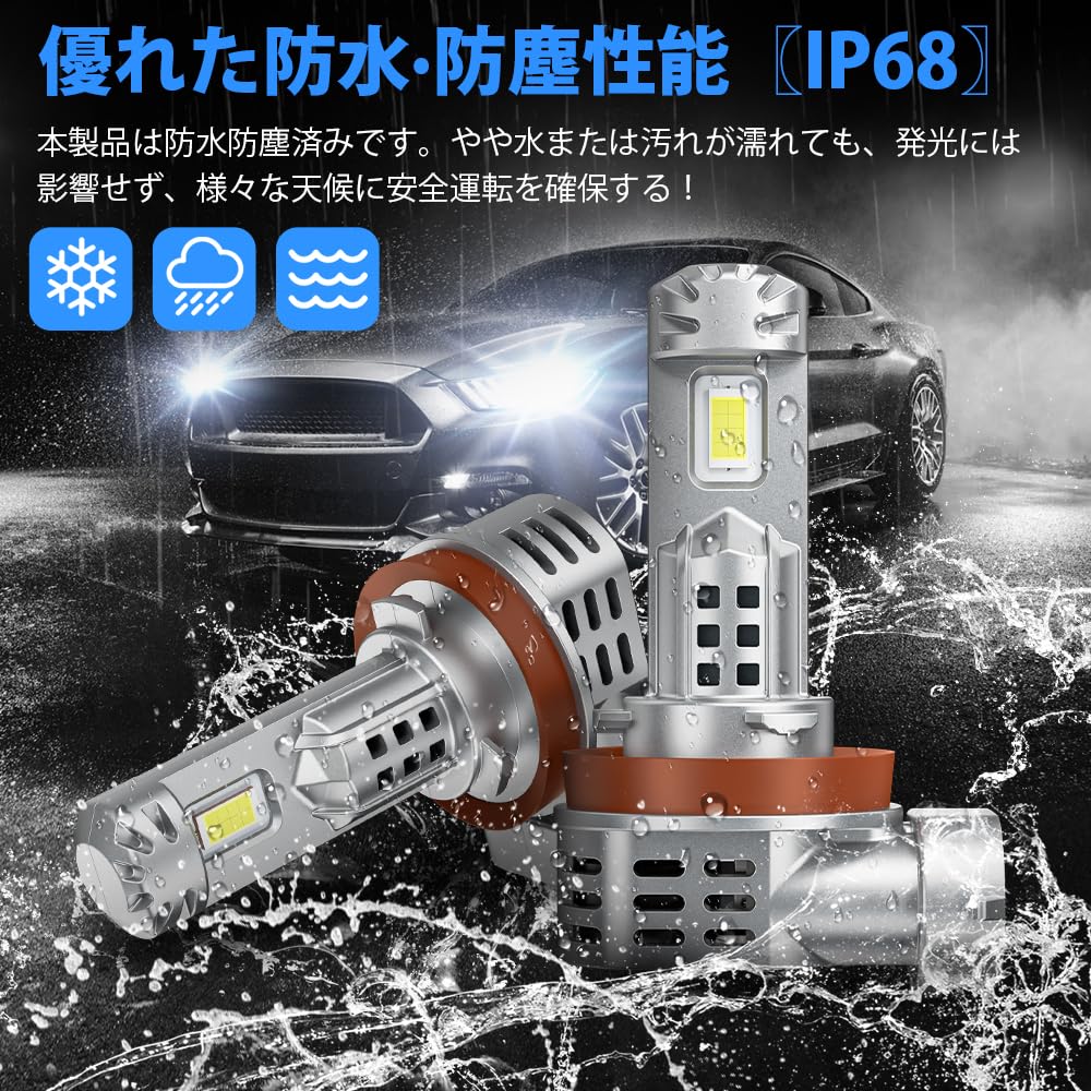 SUPAREE h11 LED Super New Vehicle Inspection High Power Cooling Fan High Noise 12V Vehicle with Hybrid and EV Set of 2 Headlight, Bright, Compliant,