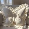 Soft Plush Butterfly Pillow Lace Edge Princess Pillow Aesthetic Decor Bow Cushion  Living Room