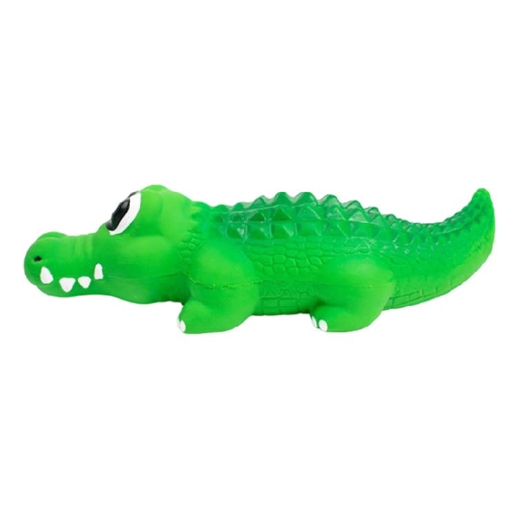 Interactive Latex Alligator Shape Pet Toy with Soundable Design Chew and Teeth Toy for Dog Entertainment Exercise Fun