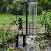 Eisenkunst Metall Ameise Regenmesser-Pfahl Rostfrei Wetterfest Außen Glasröhren-Regenmesser mit Skala Lotusblatt Ameisenförmig