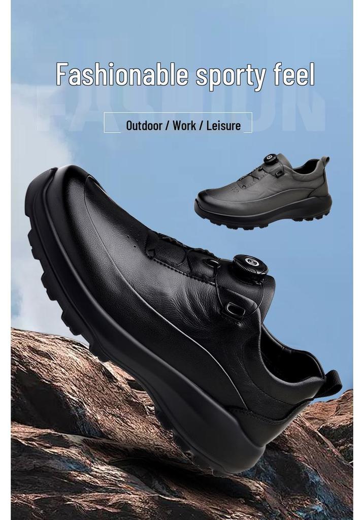 Men's Spring 2026 Rotating Buckle Leather Shoes - Business Casual, Outdoor Fashion, Sports, Travel, and Mountaineering.