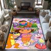 Dora Explorer Customizable Name Floor Mat Design for Playrooms Study room Dormitory Game Room Anti-slip Rug Office home decor