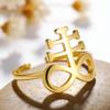 Dawapara Vintage Leviathan Cross Adjustable Ring Stainless Steel Unisex Rings Protection Symbol Gothic Jewelry Anniversary Gift