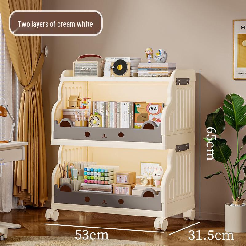 Children's Movable Multi-Layer Bookshelf and Storage Rack