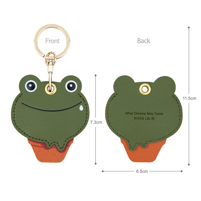 Bamen Bug Club Cartoon Access Control Card Leather Case Keychain Creative Cute Girl Key Pendant Bag Hanging Personalized Gifts