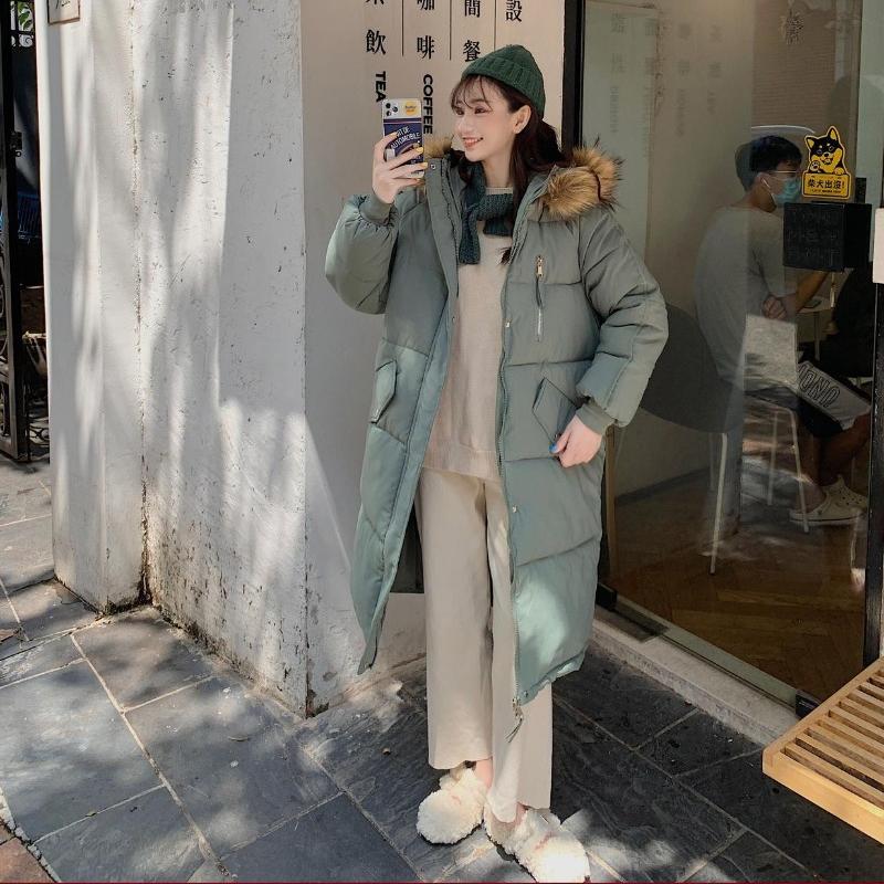 European and American Down Cotton Jacket Women's Winter 2025 Mid-length Large Size Padded Jacket Loose Thickened Cotton Jacket Cotton