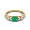 1.19 Cts Cushion Shape Emerald Solitaire 925 Sterling Silver Gold Vermeil Wedding Women Ring