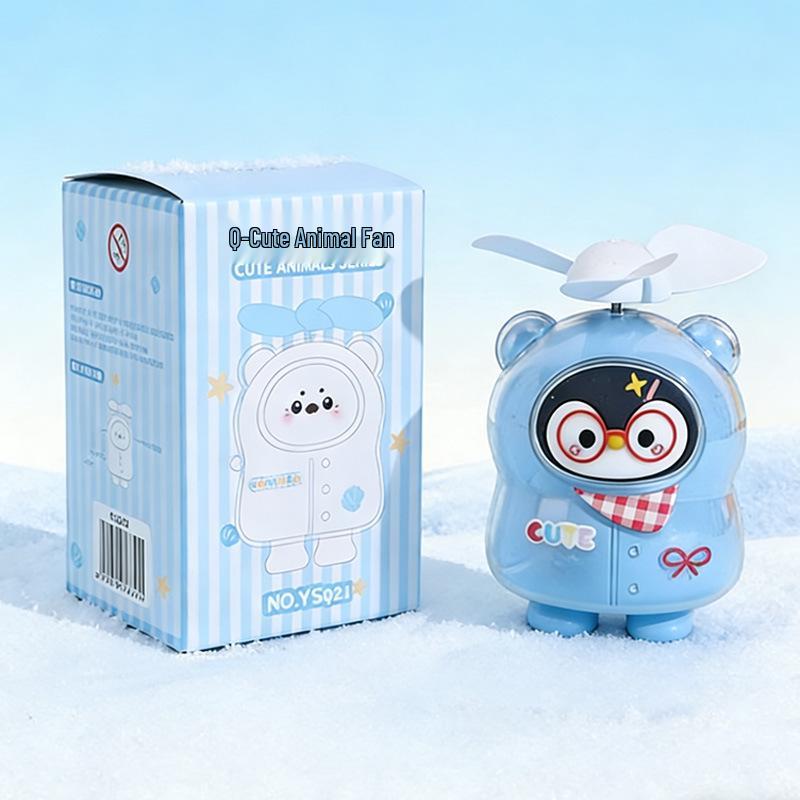 

Cute Penguin Series USB Rechargeable Handheld Desktop Fan for Girls - Color Box Packaging Penguin Series