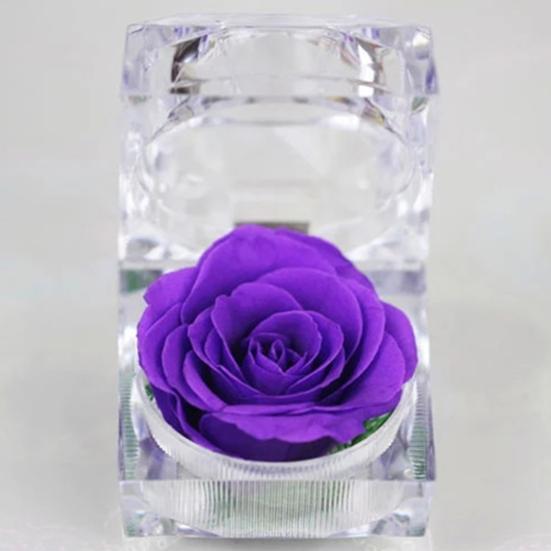 Romantic Ring Box Handmade Plastic Nice-looking Forever Rose Jewelry Box for Anniversary