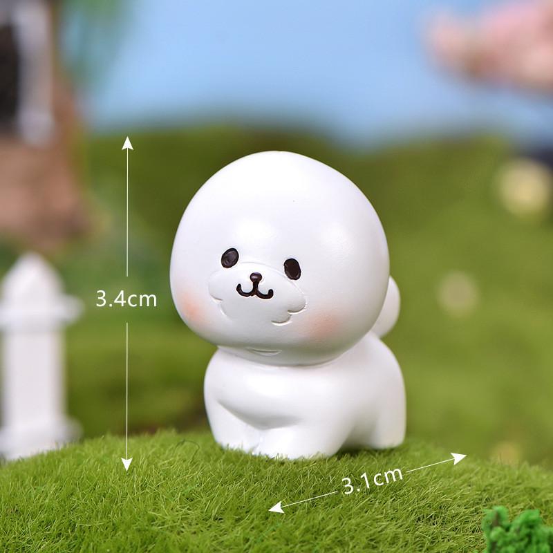 Cute Resin Bichon Frise Dog Statue Ideal For Succulent Planter Decorations And Crafts