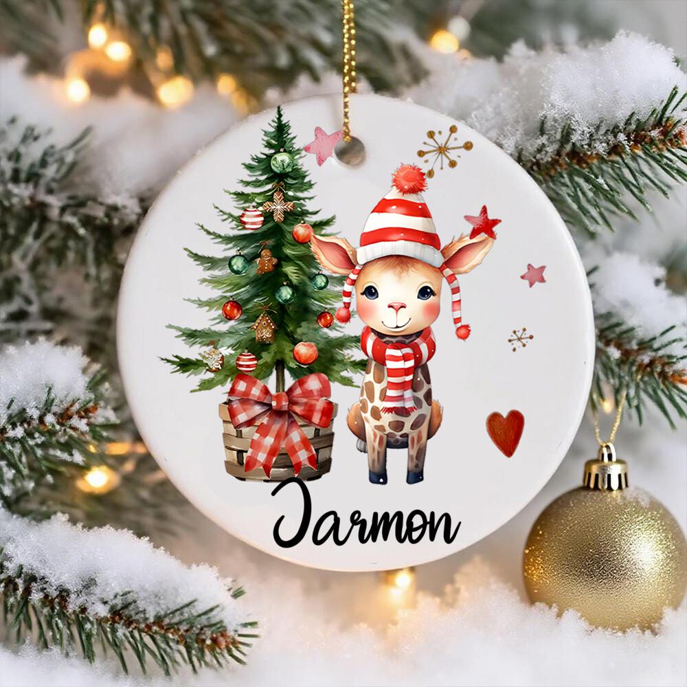 Personalised Name Christmas Keepsake, Animals Christmas Ornament, Tree Decor, Xmas Disc, Bauble